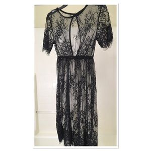 Black Lace Dress Swim Cover Up